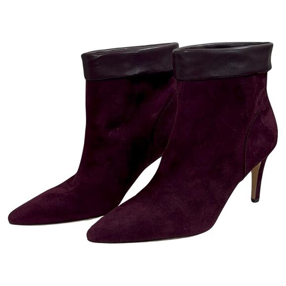 Via Spiga Giulia Suede Mulberry Maroon 9.5M Kitten Stiletto Women's Boot $295 - Picture 5 of 13